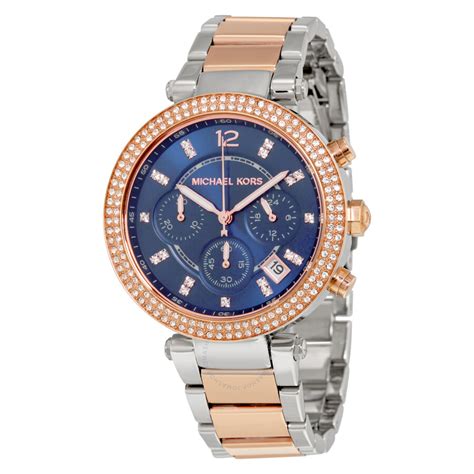 michael kors blue face watch|Michael Kors blue chronograph.